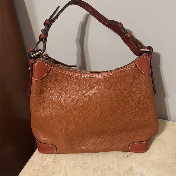 Dooney & Bourke Brown Pebbled Leather Shoulder Bag - Picture 3 of 5
